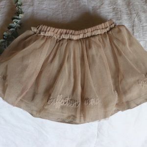 Zara Baby Girl Tan Tulle Skirt Size 12-18 M